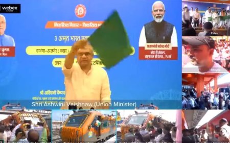 केंद्रीय मंत्री अश्विनी वैष्णव और उपमुख्यमंत्री सम्राट चौधरी ने नई ट्रेनों को दिखाई हरी झंडी